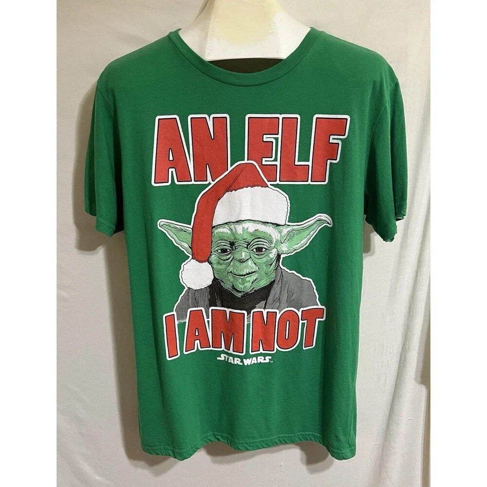 Star Wars Yoda Christmas “An Elf I Am Not” Space Movie Fantasy Holiday S11